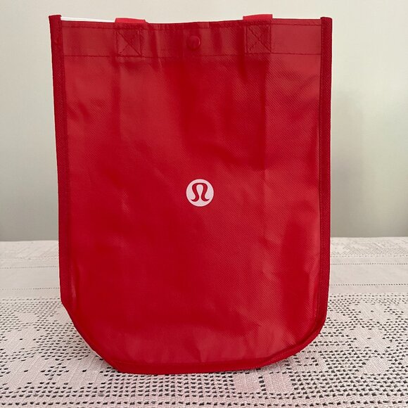NEW Lululemon red & white small reusable tote bag - Picture 1 of 6